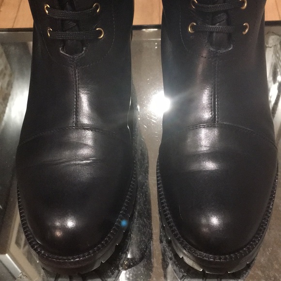 🇺🇸 Martinez Valero Knee High Leather Combat Boots 38.5 fits 8 or small 8.5 - Picture 6 of 15